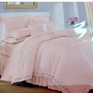 NIP NEW Vintage Laura Ashley Annabella Full/Queen Duvet Cover Set 2 Shams Pink